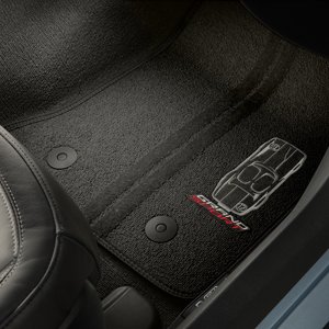 C7 Corvette Grand Sport Front Floor Mats Black With Gray Stitching